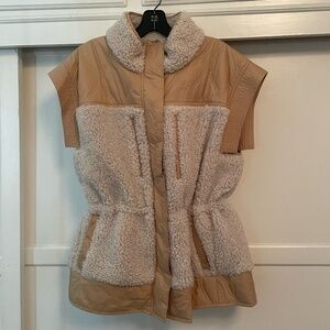 ULLA JOHNSON SHEARLING VEST - Never Worn! - Tan & Cream - Size L